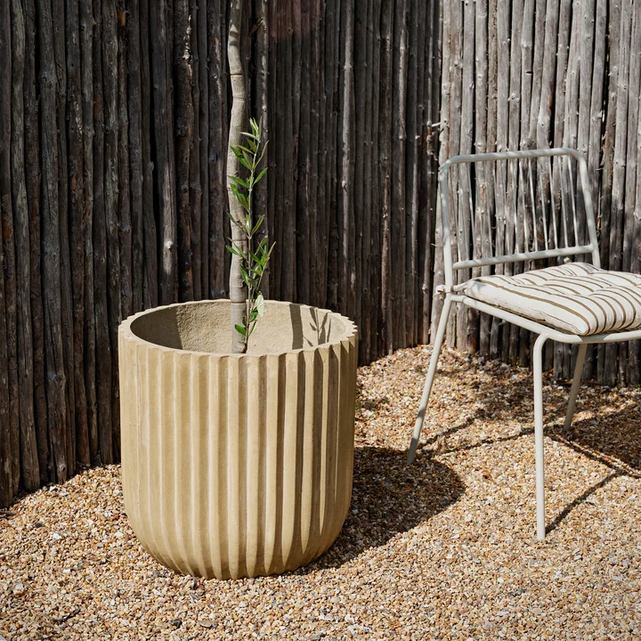 Broste Copenhagen - Fiber Bloempot, Ø 50 x 50 cm, antiek beige