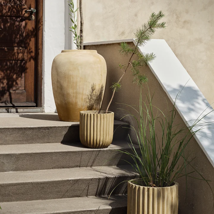 Broste Copenhagen - Fiber Plant potten, antiek beige