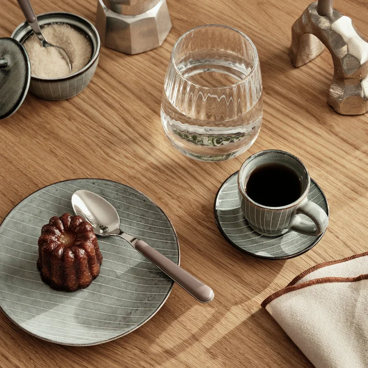 Broste Copenhagen - Nordic Sea Espressokop met schotel, 5 cl, zacht blauw