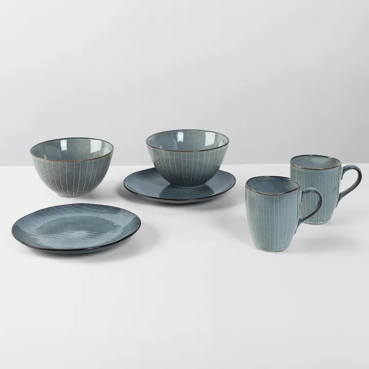 Broste Copenhagen - Nordic Sea Servies ontbijtset, soft blue (6 stuks)
