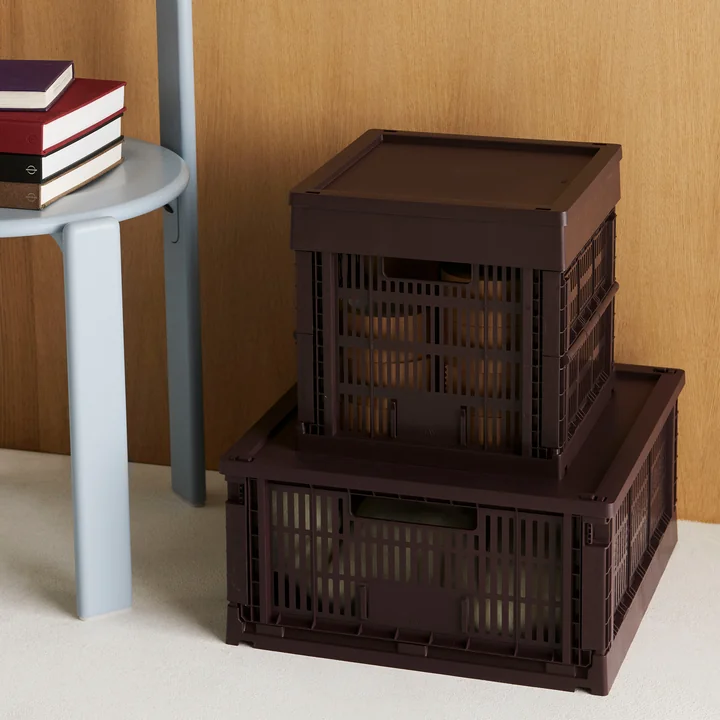 HAY - Colour Crate Kubusmanden, bordeaux, gerecycled