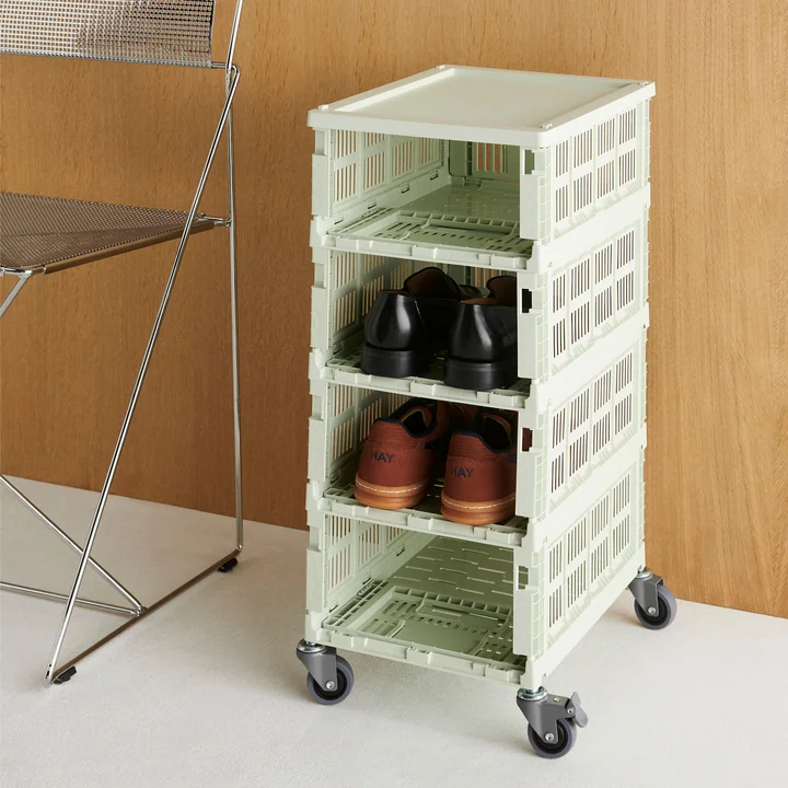HAY - Colour Crate Mand M, 34,5 x 26,5 cm, mint, gerecycled