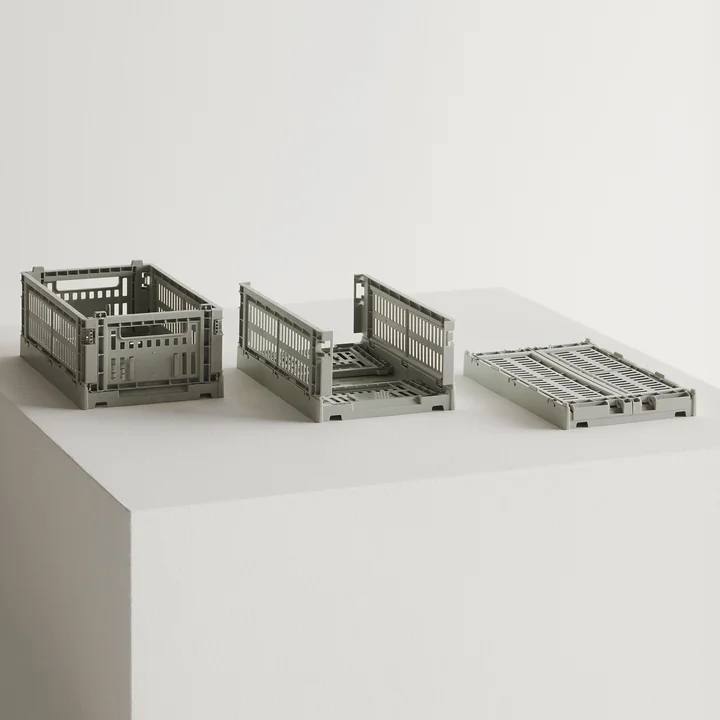 HAY - Colour Crate Mand S, 26,5 x 17 cm, grijs, recycled