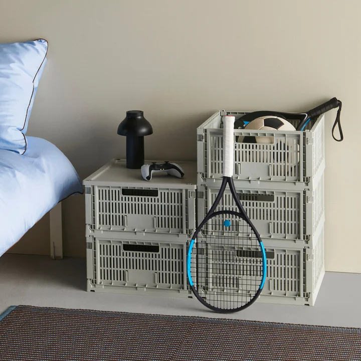 HAY - Colour Crate Vierkante L mand, 42 x 42 cm, grijs, gerecycled