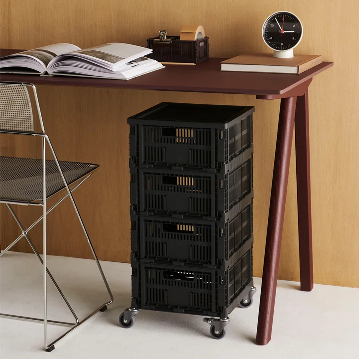 HAY - Colour Crate Square M mand, 29,5 x 29,5 cm, houtskool, gerecycled