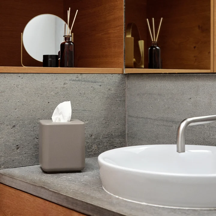 Zone Denmark - Ume Zakdoekdoos, 13 x 13 x 15,1 cm, taupe