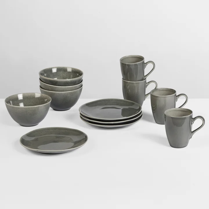 Broste Copenhagen - Nordic Rain Servies ontbijtset, (12 stuks)