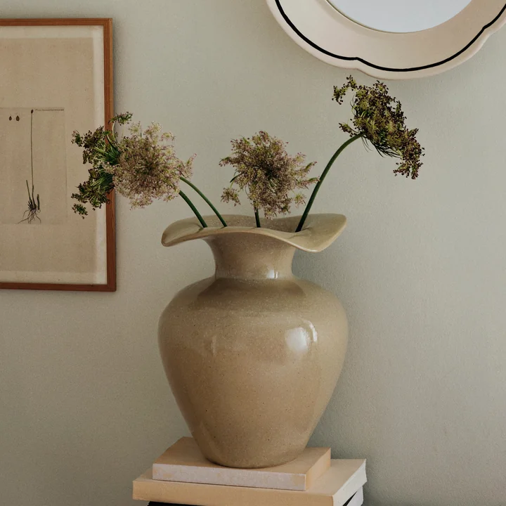 Broste Copenhagen - Florentina vaas, Ø 24 cm x H 32 cm, beige