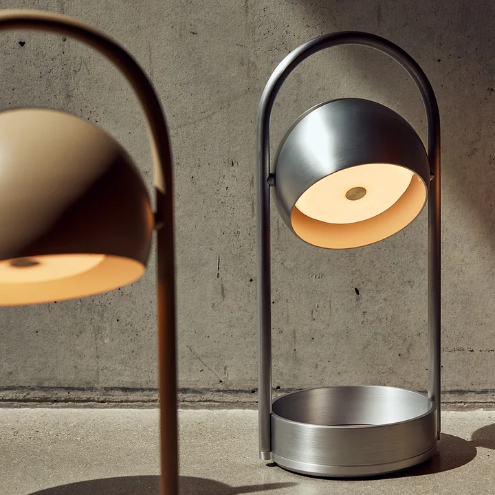 Frandsen - Ball Draagbare LED tafellamp, geborsteld aluminium