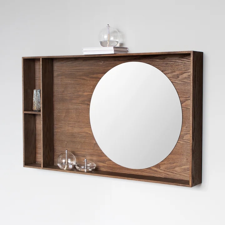 Mette Ditmer - SHOW-ME Spiegel met legplank, groot, donker geolied eiken