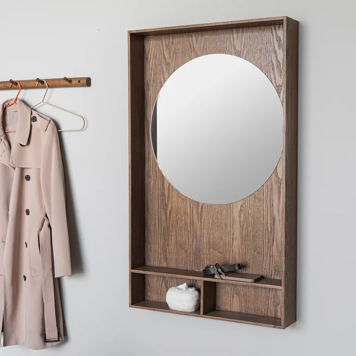 Mette Ditmer - SHOW-ME Spiegel met legplank, groot, donker geolied eiken