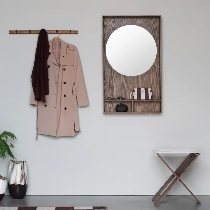 Mette Ditmer - SHOW-ME Spiegel met legplank, groot, donker geolied eiken