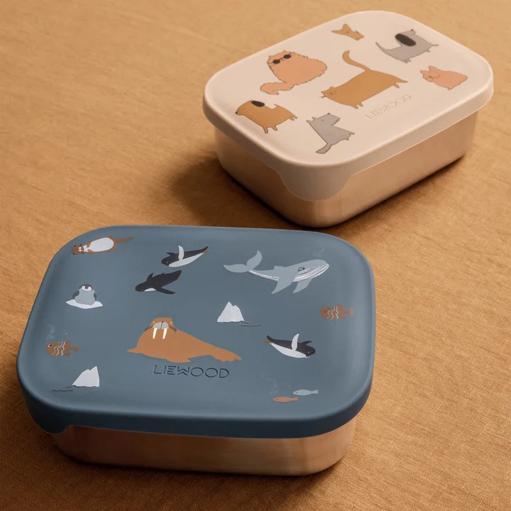 LIEWOOD - Arthur lunchbox met deksel, roestvrij staal, Arctic Sea / ocean view