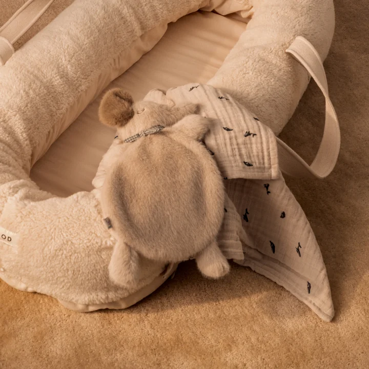 LIEWOOD - Lewis mousseline doeken van biologisch katoen, mini walvis, zandkleurig