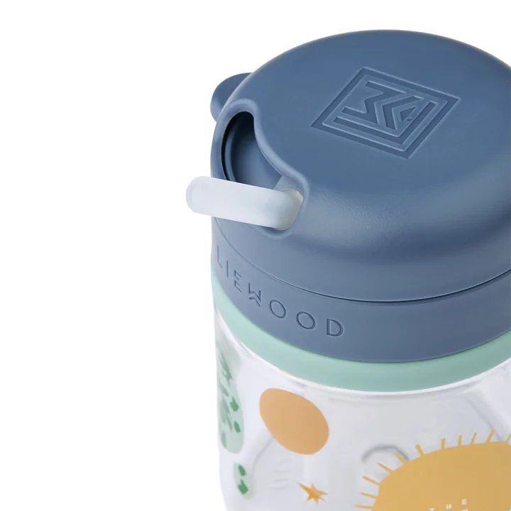 LIEWOOD - Pavia fles met rietje, 280 ml, Universe / classic navy