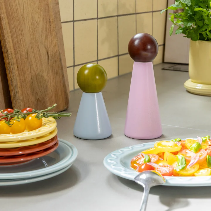 & klevering - Halma zout- en pepermolen, klein, blauw / veelkleurig