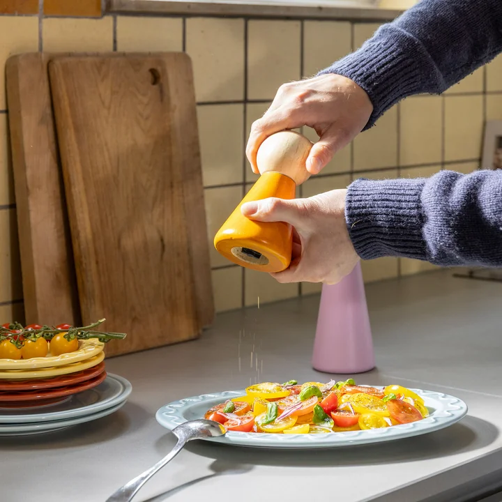 & klevering - Halma zout- en pepermolen, groot, roze / veelkleurig