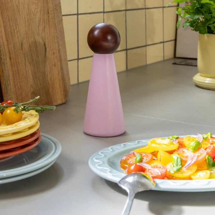& klevering - Halma zout- en pepermolen, groot, roze / veelkleurig