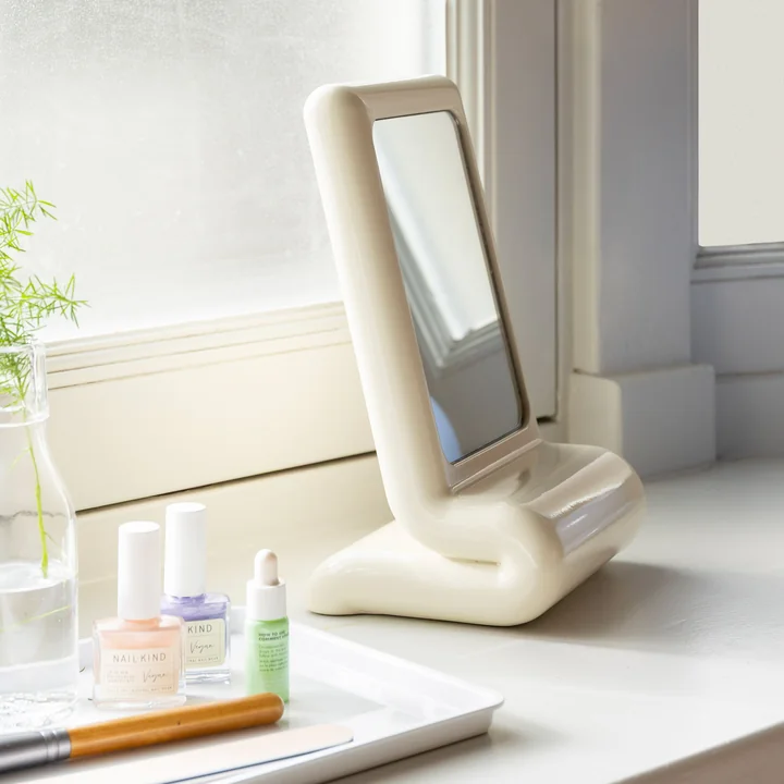 & klevering - Vanity Cosmeticaspiegel, gebroken wit