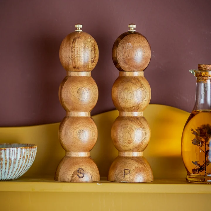 Bloomingville - Clancy Zoutmolen & Pepermolen, bruin (set van 2)