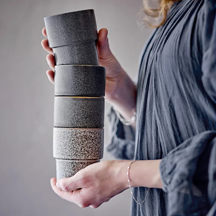 Bloomingville - Ewan Beker 150 ml, bruin (set van 4)