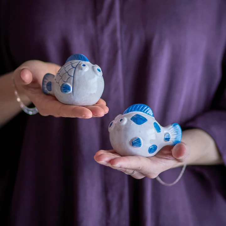 Bloomingville - Fugu Peper- en zoutstel, blauw (set van 2)