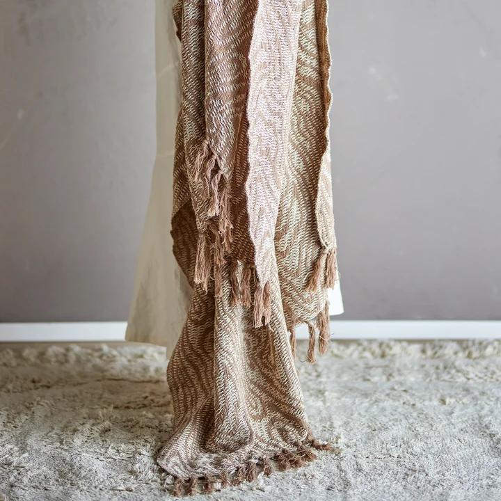 Bloomingville - Okapi Deken, 130 x 160 cm, bruin