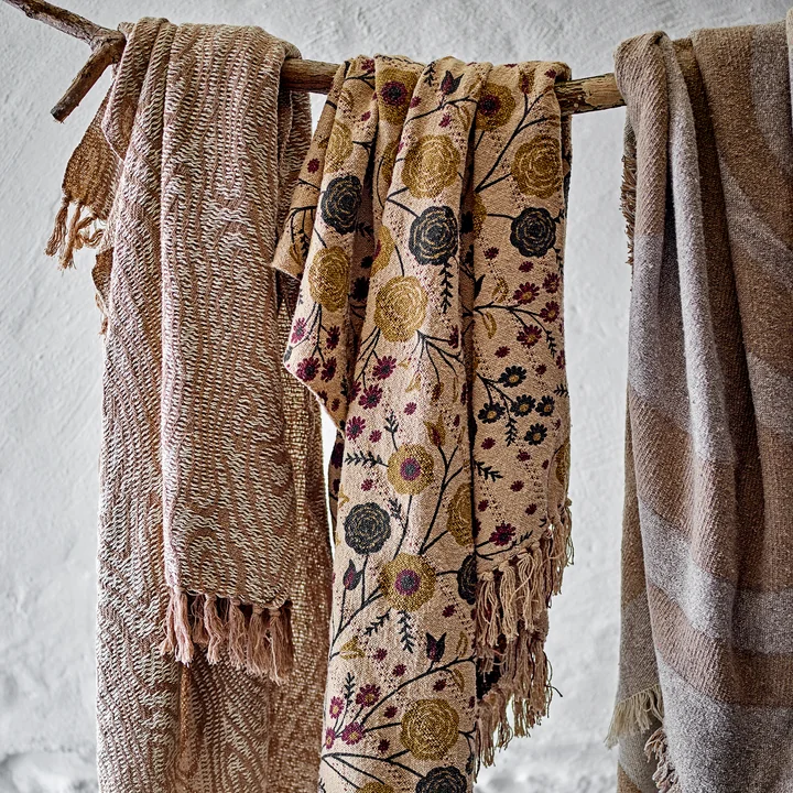 Bloomingville - Okapi Deken, 130 x 160 cm, bruin