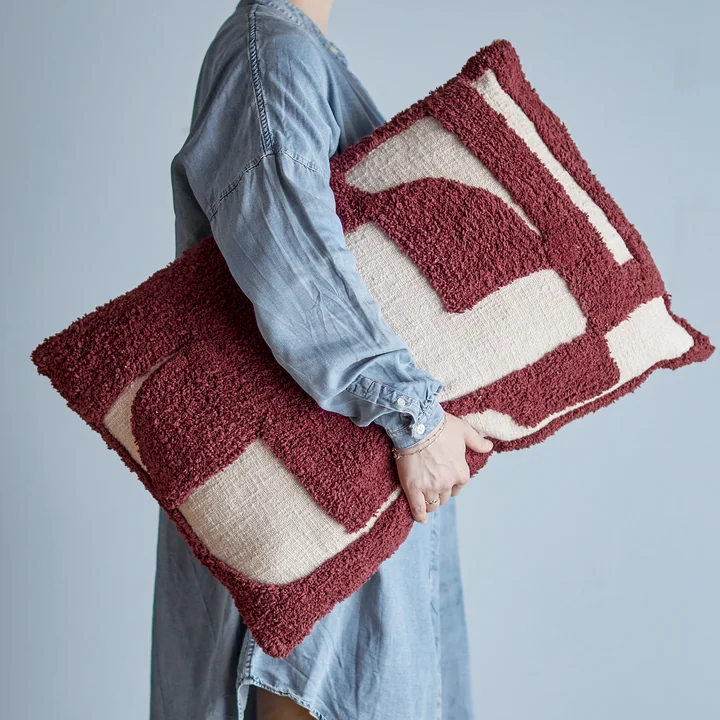 Bloomingville - Olica Kussen 60 x 40 cm, rood