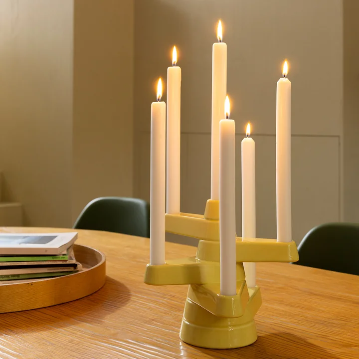 & klevering - Brute kandelaar, Ø 24 x 22 cm, boter