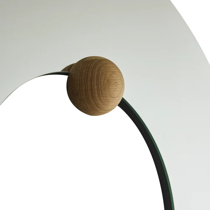 AYTM - Castellum spiegel Ø 80 cm, helder / geolied eiken