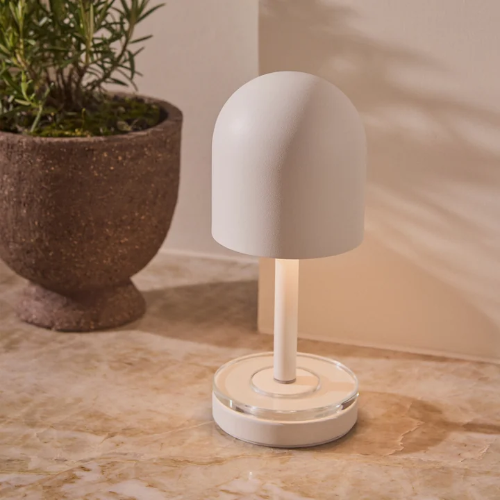 AYTM - Luceo oplaadbare LED tafellamp, Ø 9 x H 22 cm, wit / helder