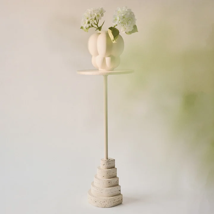 AYTM - Solum bijzettafel Ø 32 x H 78 cm, zand / travertin