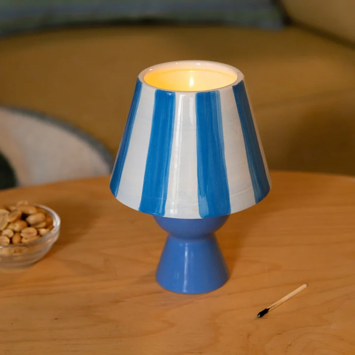 & klevering - Cantine theelichthouder, Ø 12 x 16 cm, blauw