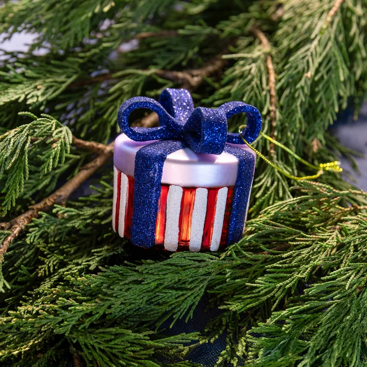 & klevering - Geschenkornamenten, rood / veelkleurig