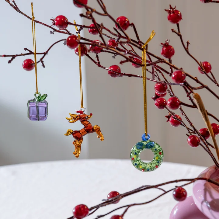 & klevering - Vrolijk ornament #1, veelkleurig (set van 3)