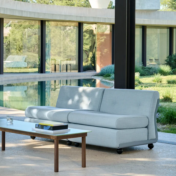 HAY - Amanta 2-zitsbank, ijsblauw / blauwgrijs (Kvadrat Naveli 723)