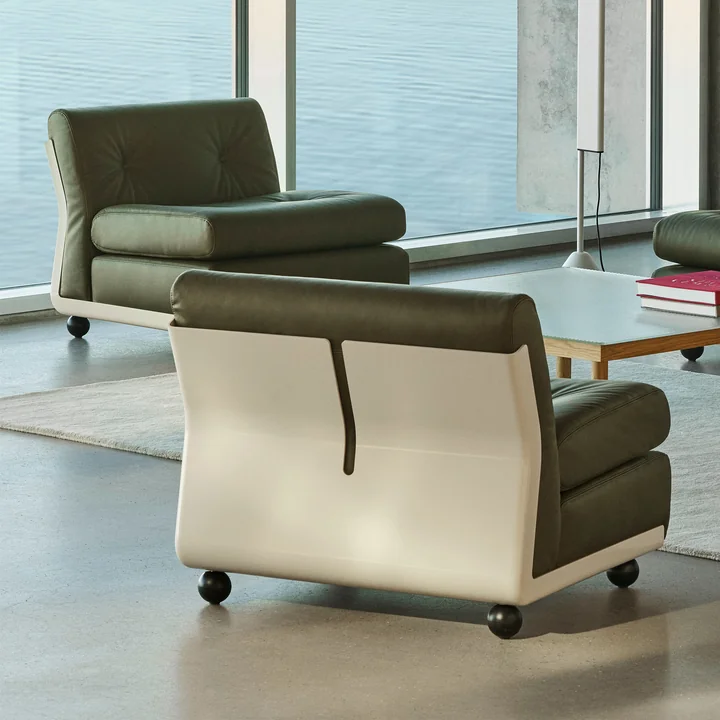 HAY - Amanta 1-zitsbank, crème beige / bos (Sense)