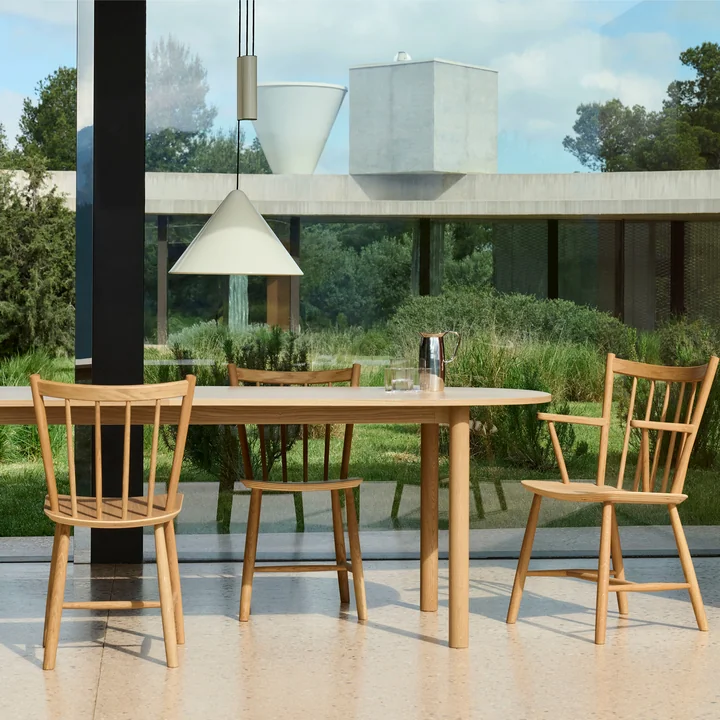 HAY - Annex langwerpige eettafel, Compass In hoogte verstelbare hanglamp