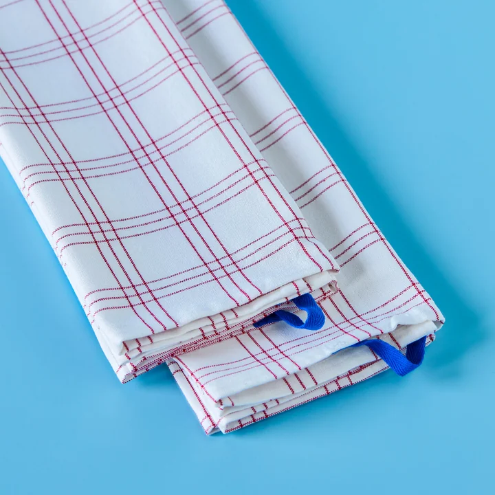 Nicolas Vahé - Chef Theedoeken, 70 x 50 cm, rood/wit (set van 2)