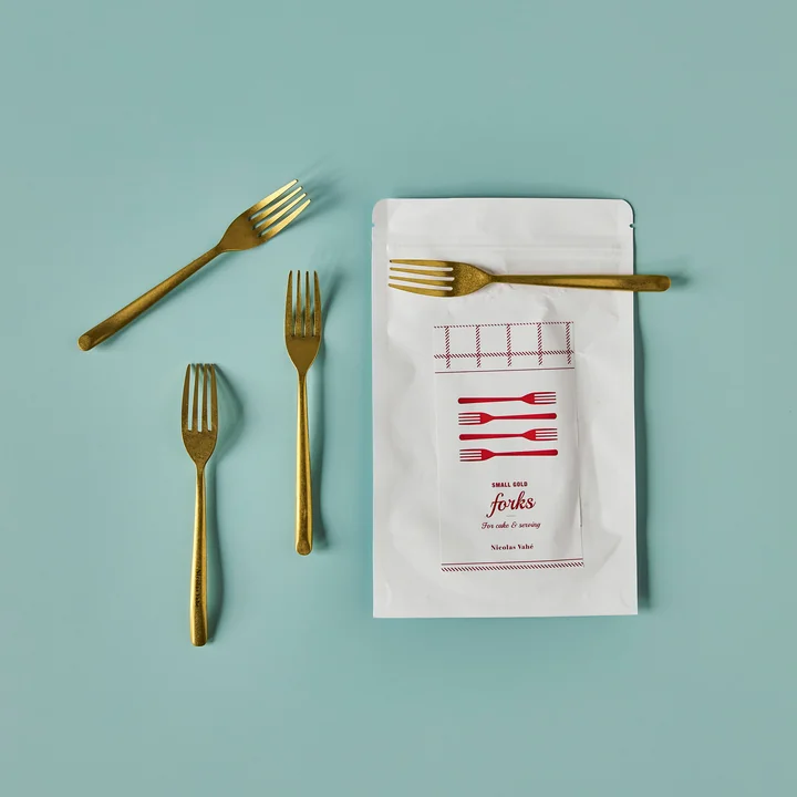 Nicolas Vahé - Taartvork, antiek gouden afwerking (set van 4)