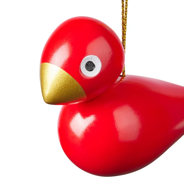 Kay Bojesen - Vogel kerstdecoratie, rood / groen (set van 2)