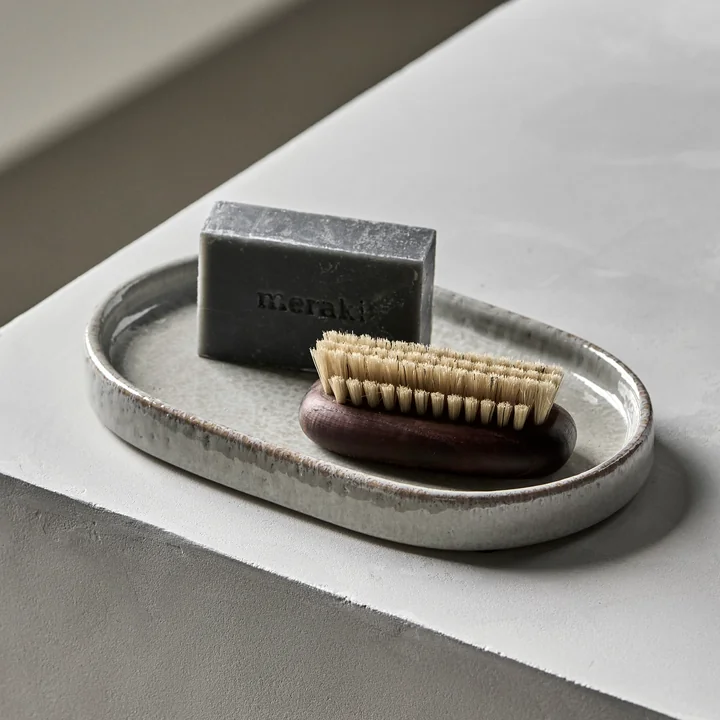 Meraki - Datura Dienblad, 20 x 1 2. 5 cm, schelpgrijs