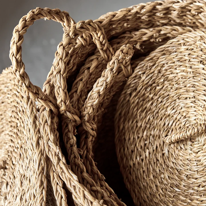 Meraki - Round Opbergmand, Ø 29 x 27 cm, naturel (set van 3)