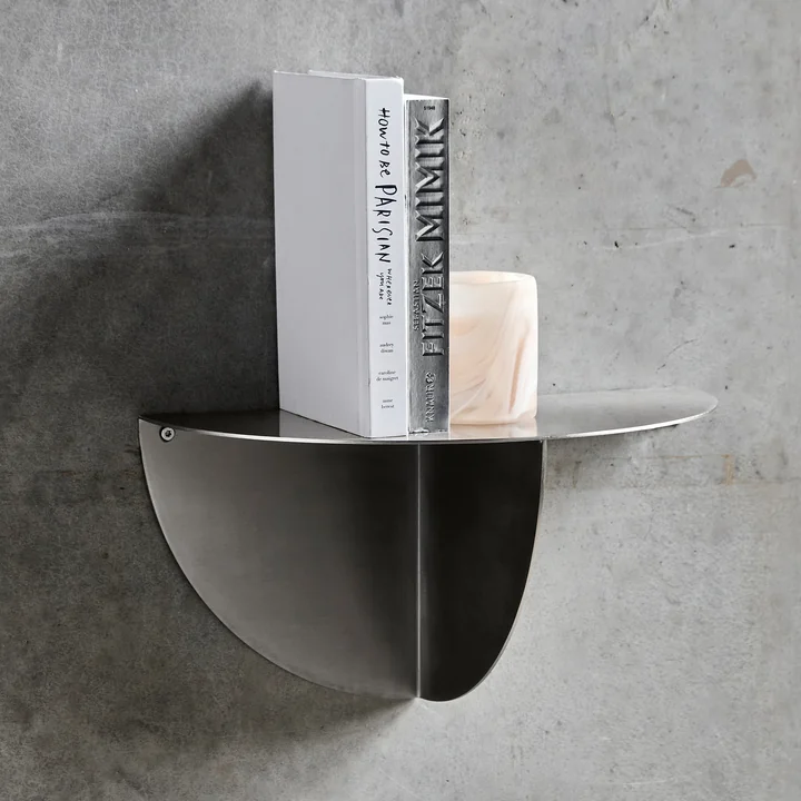 House Doctor - Mega Bijzettafel, h 18 cm, geborsteld zilveren afwerking