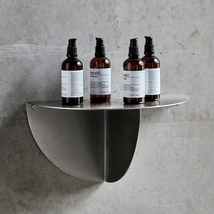 House Doctor - Mega Bijzettafel, h 18 cm, geborsteld zilveren afwerking