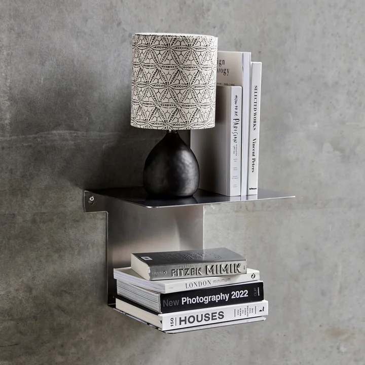 House Doctor - Book Wandplank, L 32 cm, afwerking geborsteld zilver