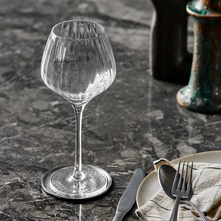 House Doctor - Rill rood wijnglas, helder