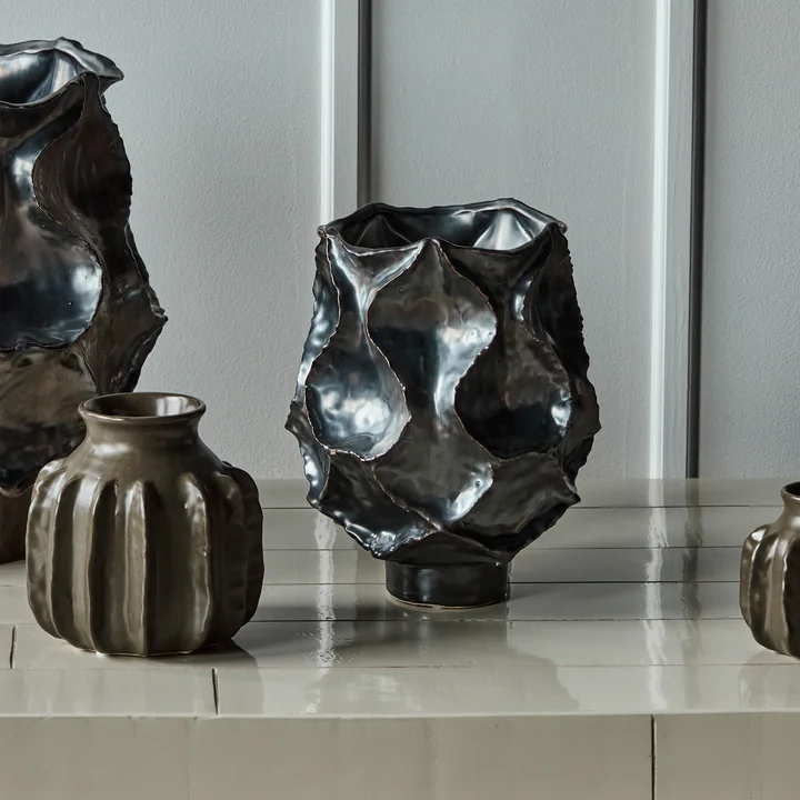 House Doctor - Waves Vaas, Ø 20. 5 x 25 cm, antiek metaal