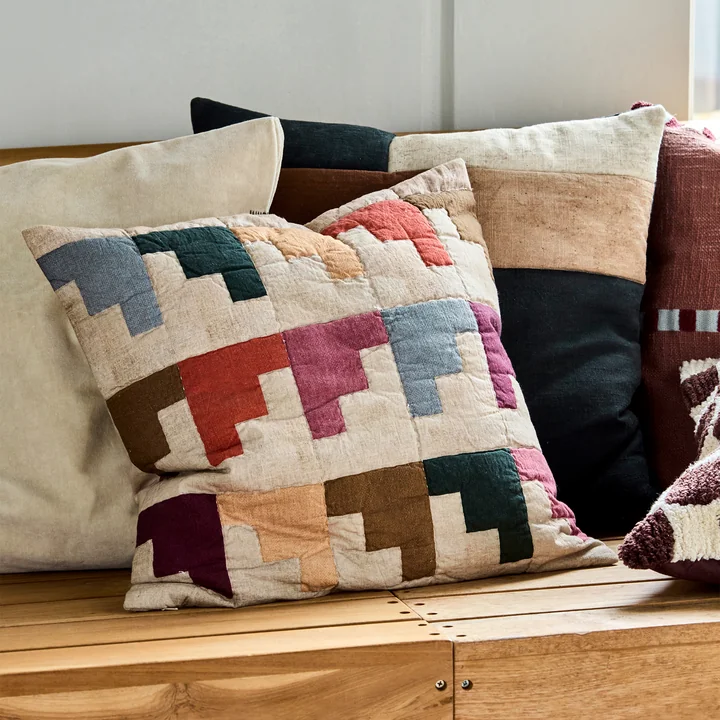 House Doctor - Block Kussenhoes, 50 x 50 cm, kleurrijk